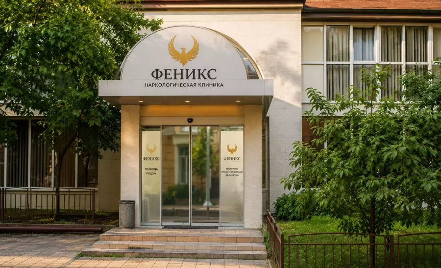 Вход в наркологическую клинику «Феникс» в Дагестанских Огнях